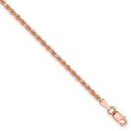 Mens Gold Classics(tm) 2mm. 14k Rose Gold Diamond Cut Rope Bracelet