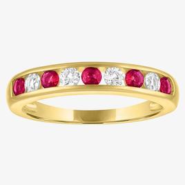 Gemstone Classics(tm) Lab Created Ruby & White Sapphire Ring