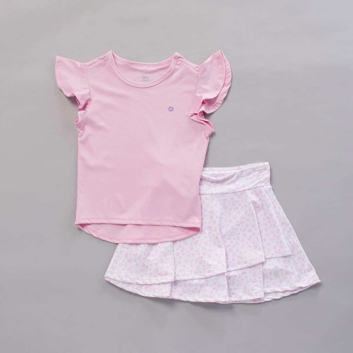 Girls (7-16) RBX Performance Tee w/ Floral Skort Set