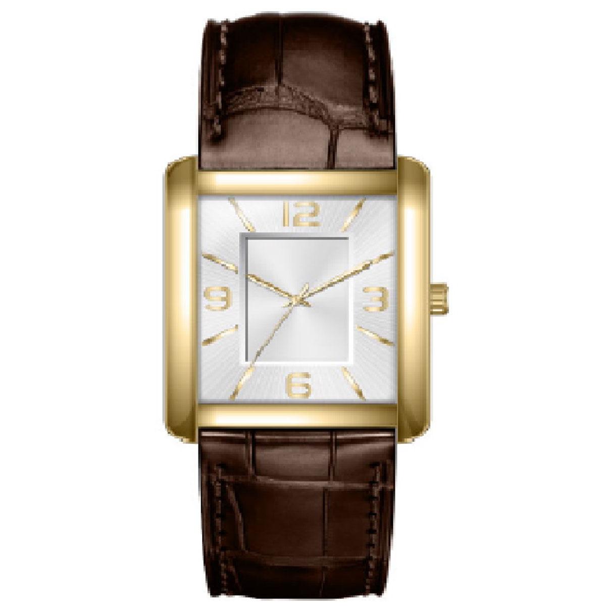 Mens Gold-Tone Minimalist Dial Watch - 3054G-07-B16