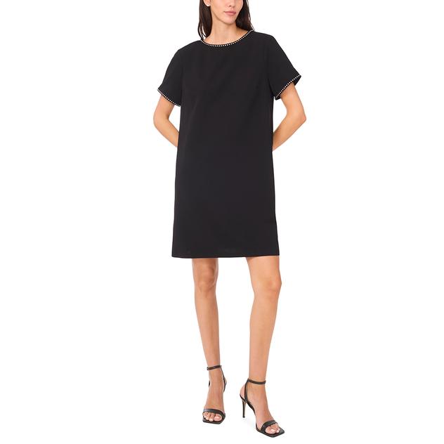Petite MSK Short Sleeve Crepe Stud Shift Dress