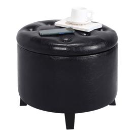 Convenience Concepts Designs4Comfort Round Storage Ottoman
