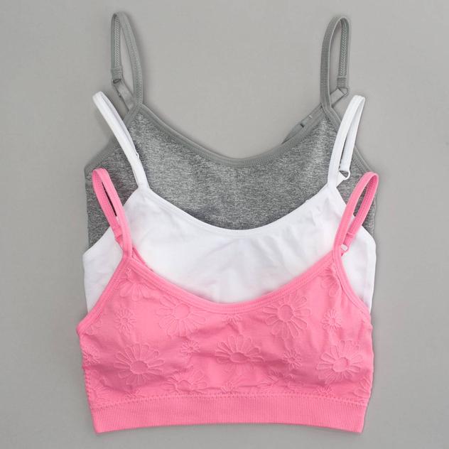 Girls (7-14) René Rofé® Marina 3pk. Seamless Jacquard Bralette