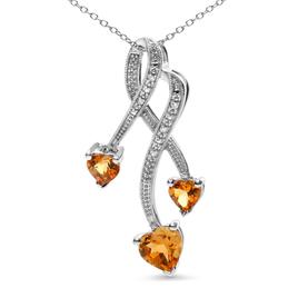 Haus of Brilliance Sterling Silver Yellow Citrine Pendant