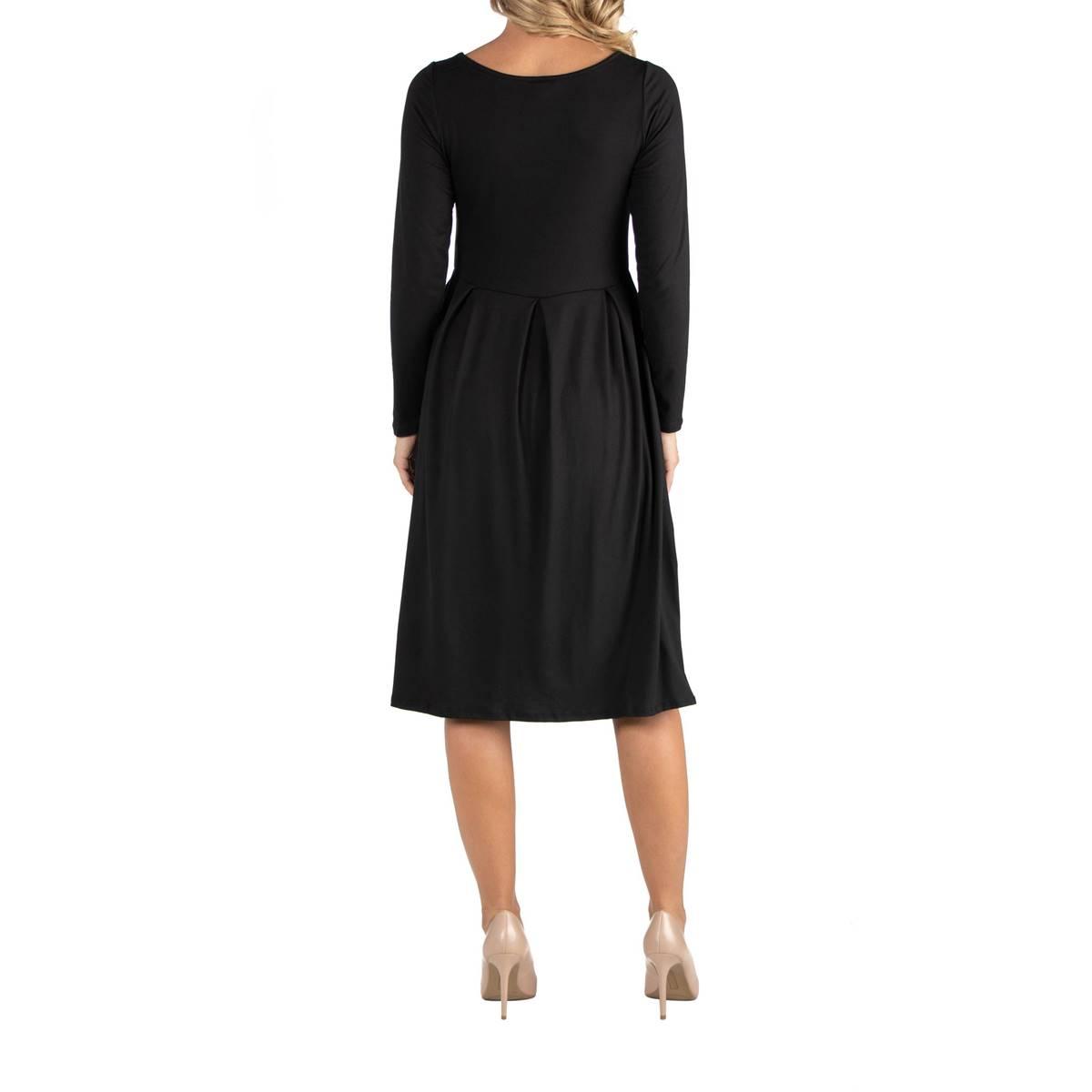 Plus Size 24/7 Comfort Apparel Fit & Flare Maternity Midi Dress
