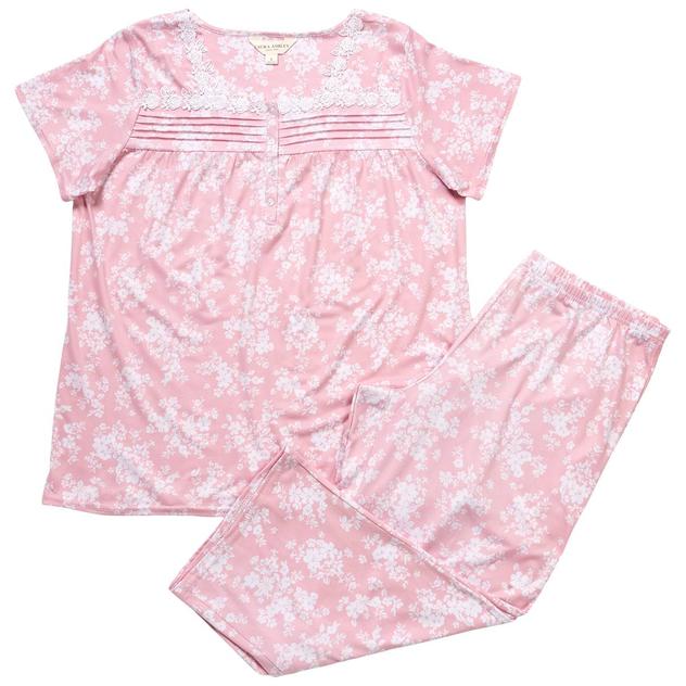 Womens Laura Ashley® Short Sleeve Wildflower Capris Pajama Set