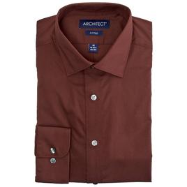 Mens Architect(R) Long Sleeve Fitted Dress Shirt - Dark Chestnut