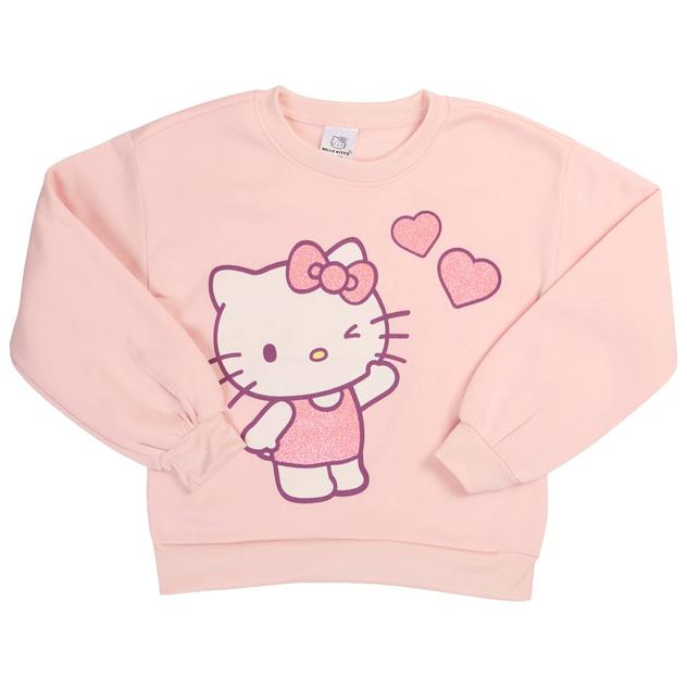 Girls (7-12) Hello Kitty® Solid Shimmer Heart Sweatshirt
