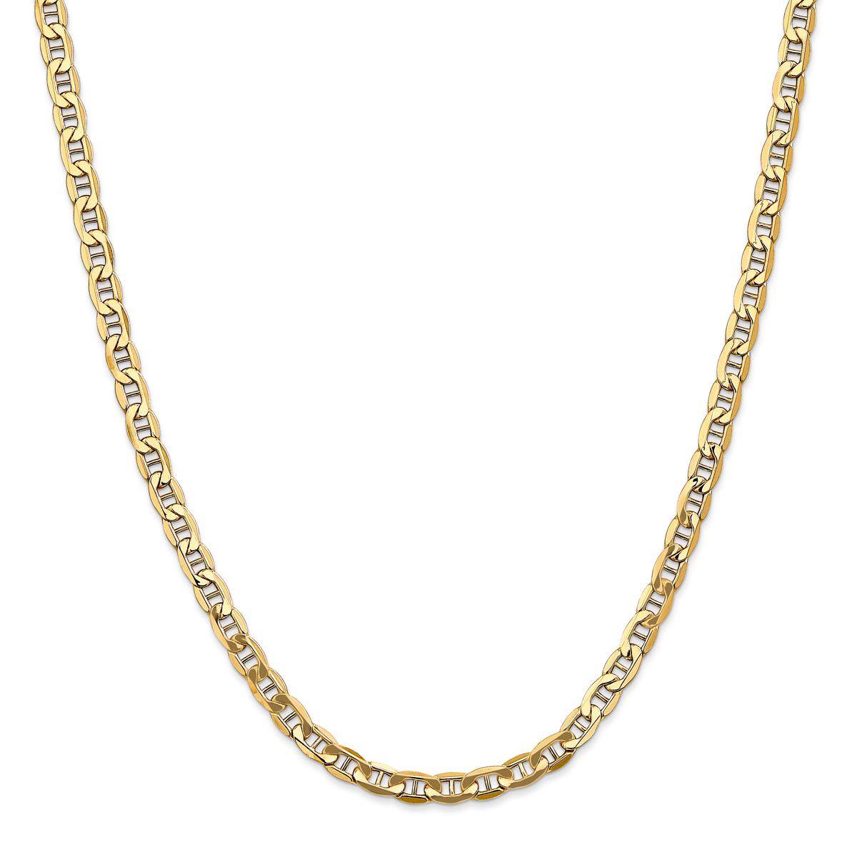 Unisex Gold Classics(tm) 4.75mm. Semi-Solid Anchor Chain Necklace