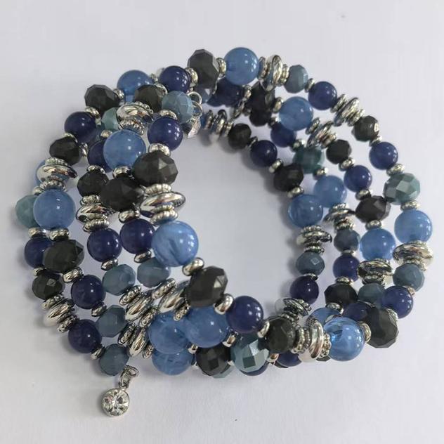 Ashley Cooper™ Rhodium Multi Color Wrap Beaded Bracelet