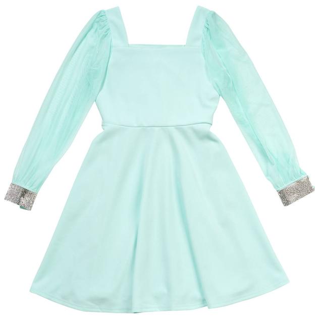 Girls (7-16) Speechless® Long Sleeve Mesh Sleeve Rhinestone Dress