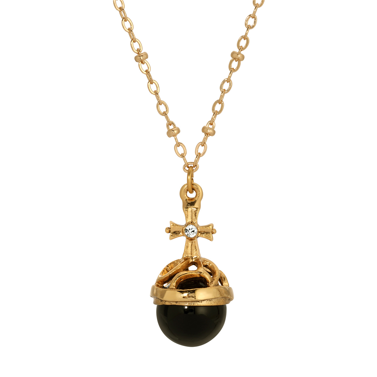 Symbols of Faith 14kt. Gold Dipped Globus Cruciger Necklace