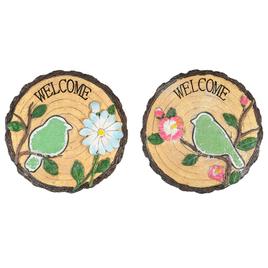 Northlight Seasonal Welcome Birds Floral Garden Stones - Set of 2