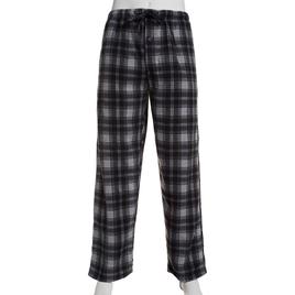 Mens Architect(R) Plaid Rolled Fleece Sleep Pants - Black/White