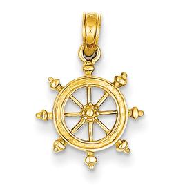 Gold Classics(tm) 14kt. Ship Wheel Pendant