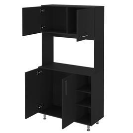 FM FURNITURE Colorado Black Wengue Pantry Cabinet