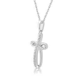 Nova Star® 1/10ctw. Lab Grown Diamond Ribbon Cross Pendant