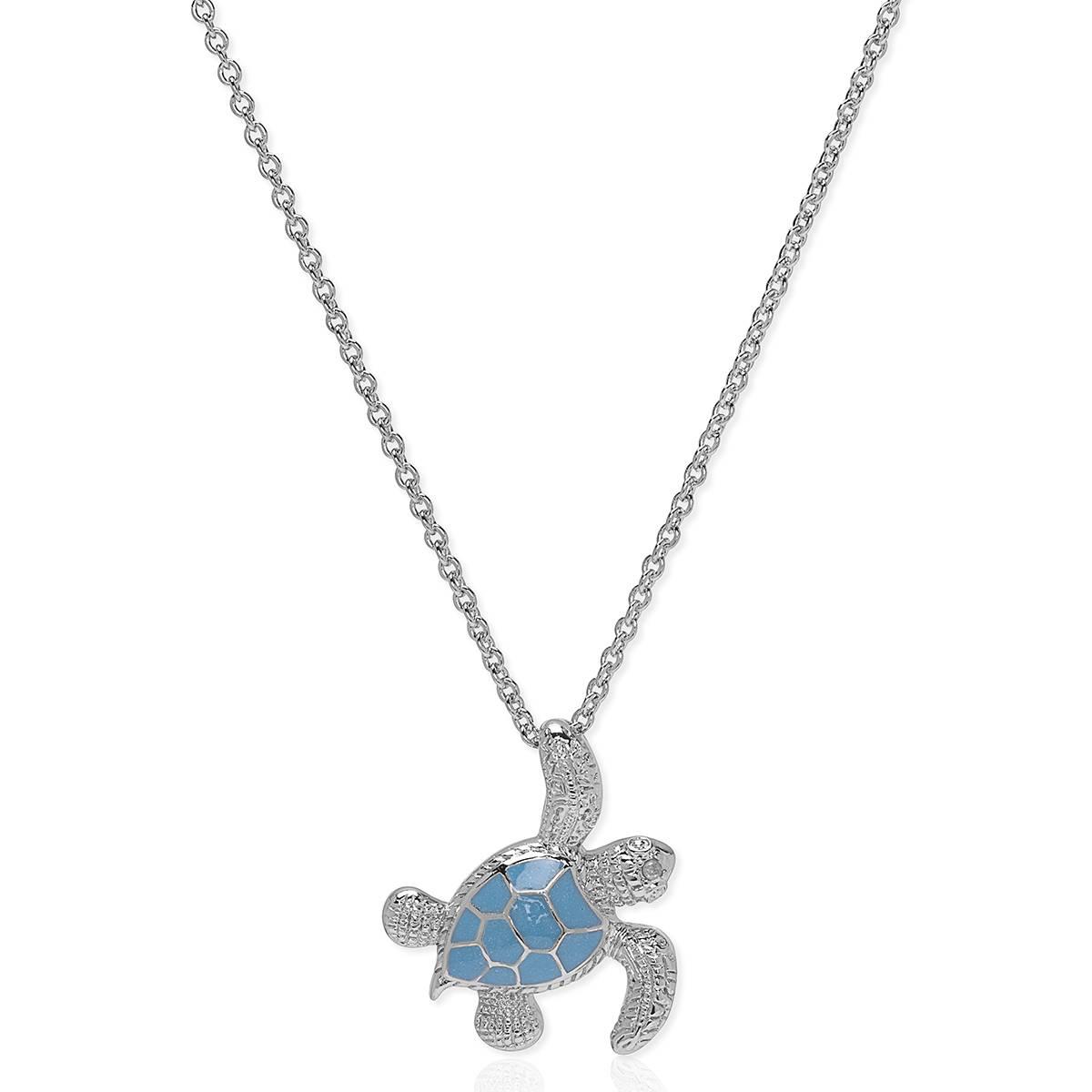 Accents by Gianni Argento Blue Enamel Turtle Pendant