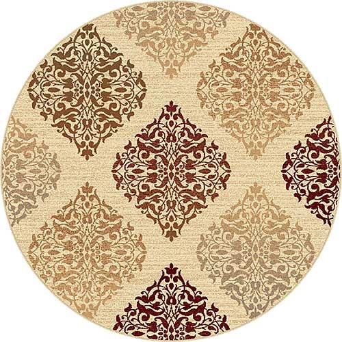 Tayse Impressions Monica Beige Round Area Rug - 5'3
