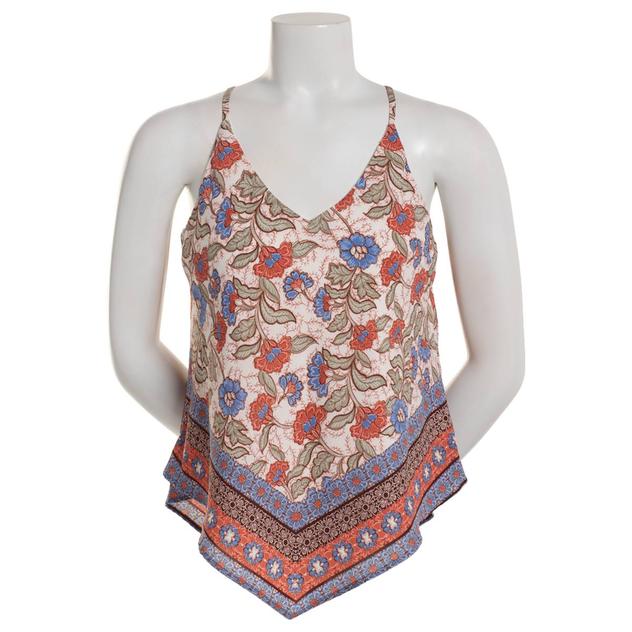 Juniors A. Byer Floral Hanky Scarf Tank Top