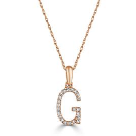 Diamond Classics(tm) 14kt. Rose Gold Initial G Letter Necklace