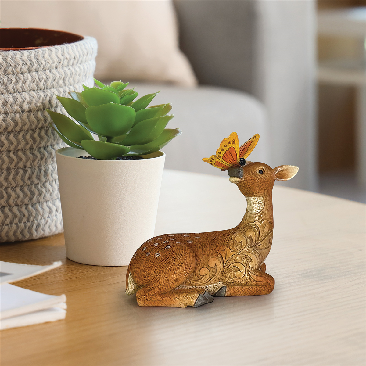 Jim Shore Heartwood Creek Deer with Butterfly Figurine