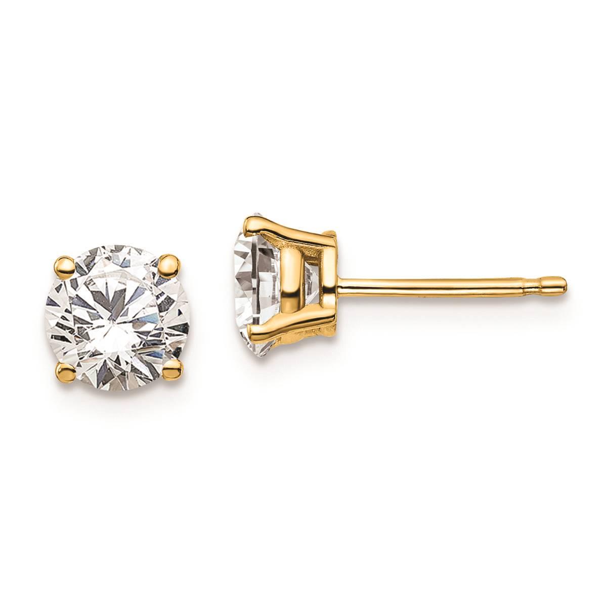 Pure Fire 14kt. Gold 1 1/2ctw. Certified Diamond 4-Prong Earrings