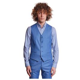 Mens Paisley & Gray Vest - Blue Shark