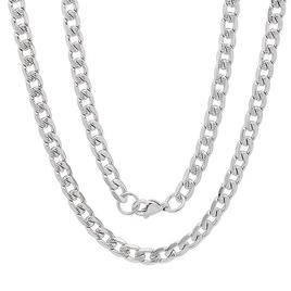 Mens Steeltime Stainless Steel Accented Cuban Chain