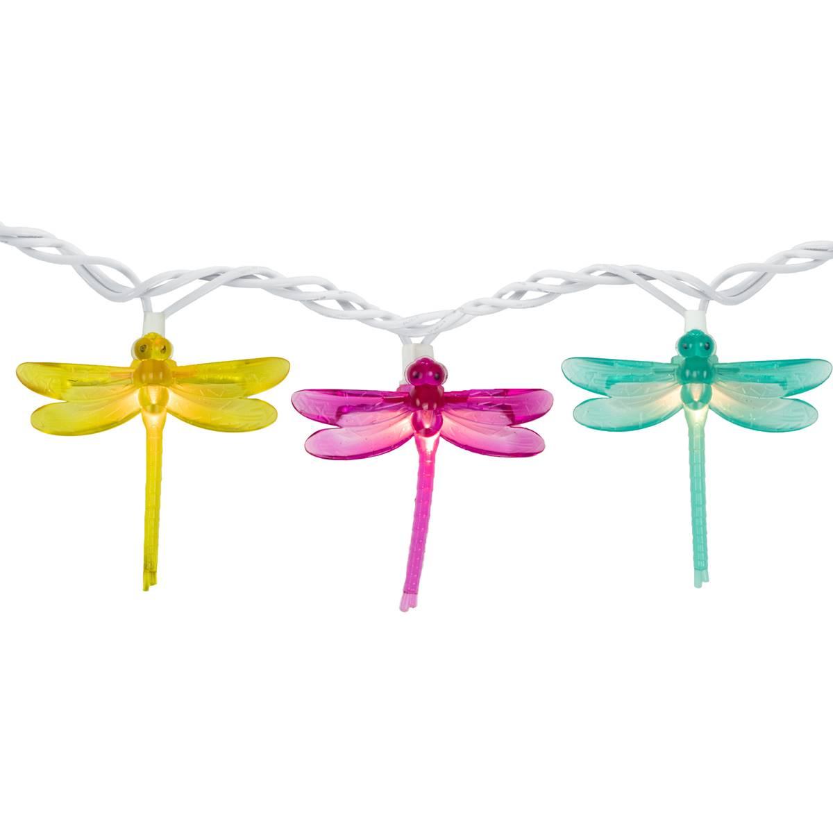 Northlight Seasonal Multicolor Dragonfly Patio Lights - Set of 10