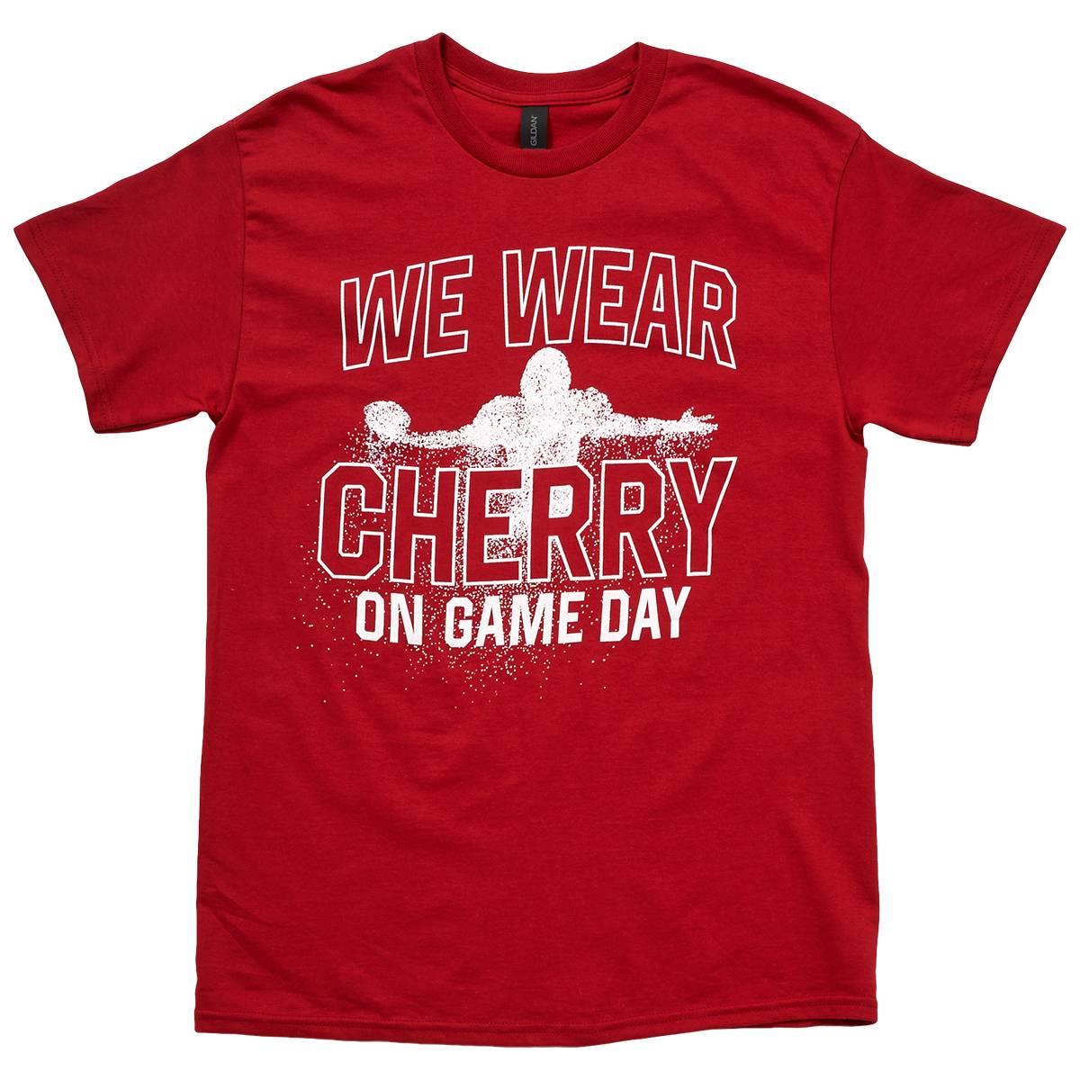 Mens Tailgate Temple Football We Wear Cherry Short Sleeve Tee