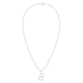 Nova Star® Sterling Silver Lab-Grown Diamond Initial B Pendant