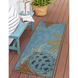 Liora Manne Sea Turtle Garden Rectangular Runner