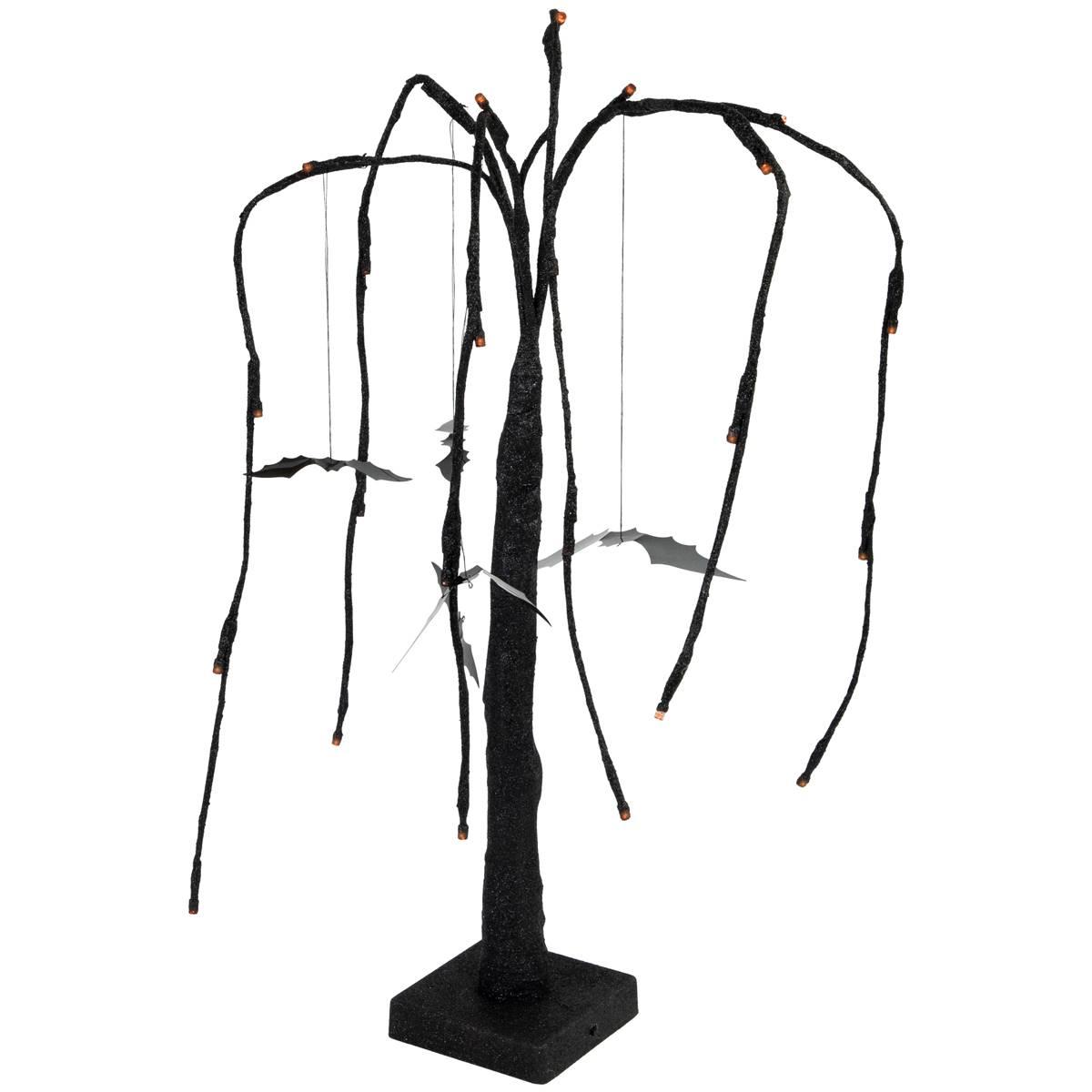 Northlight Seasonal 24in. LED Black Glittered Willow Tree