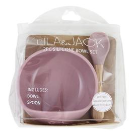 Baby Girl Lila & Jack 2pc. Bowl & Spoon Silicone Rose Set