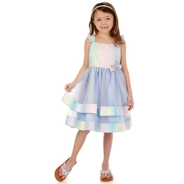 Girls (4-6x) Blueberi Boulevard Rainbow Ombre Party Dress