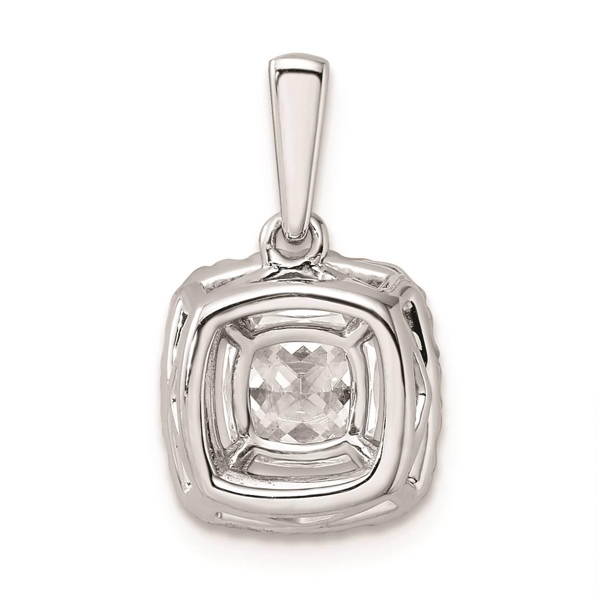 Pure Fire 14kt. White Gold White Sapphire Halo Pendant