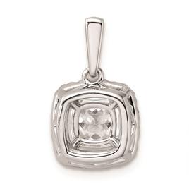 Pure Fire 14kt. White Gold White Sapphire Halo Pendant