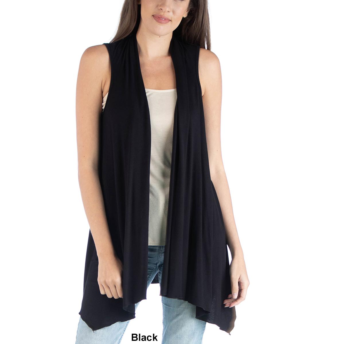 Womens 24/7 Comfort Apparel Draped Sleeveless Cardigan
