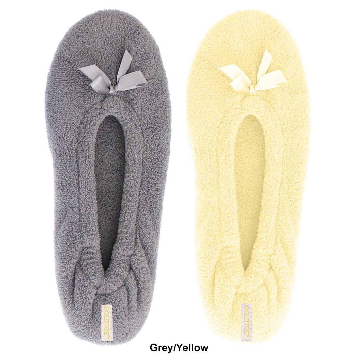 Womens Gold Toe® 2pk. Terry Ballerina Slippers