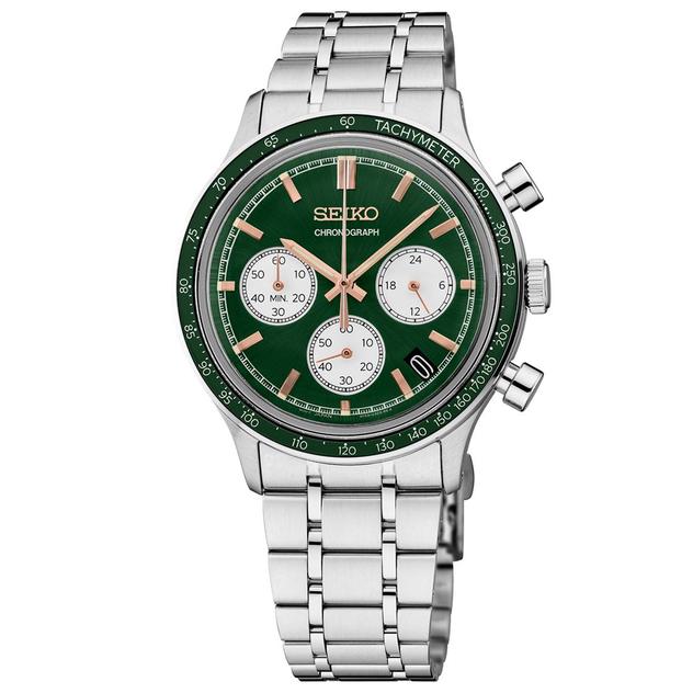Mens Seiko Essentials Collection Green Dial Quartz Watch - SSB481