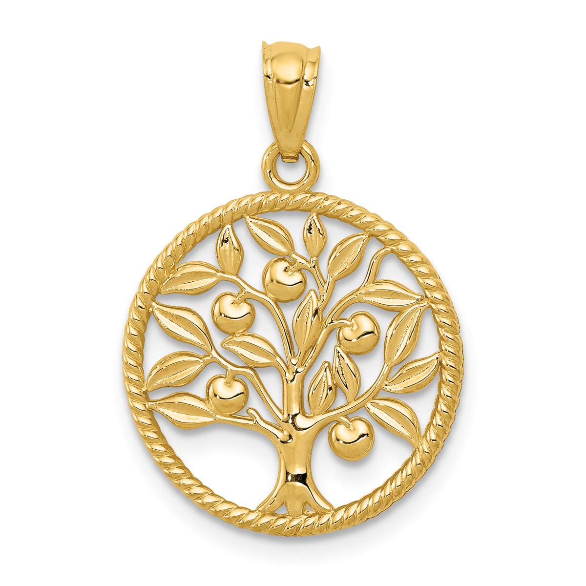 Gold Classics(tm) 14kt. Polished Tree Of Life Round Pendant