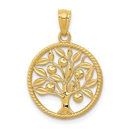 Gold Classics(tm) 14kt. Polished Tree Of Life Round Pendant