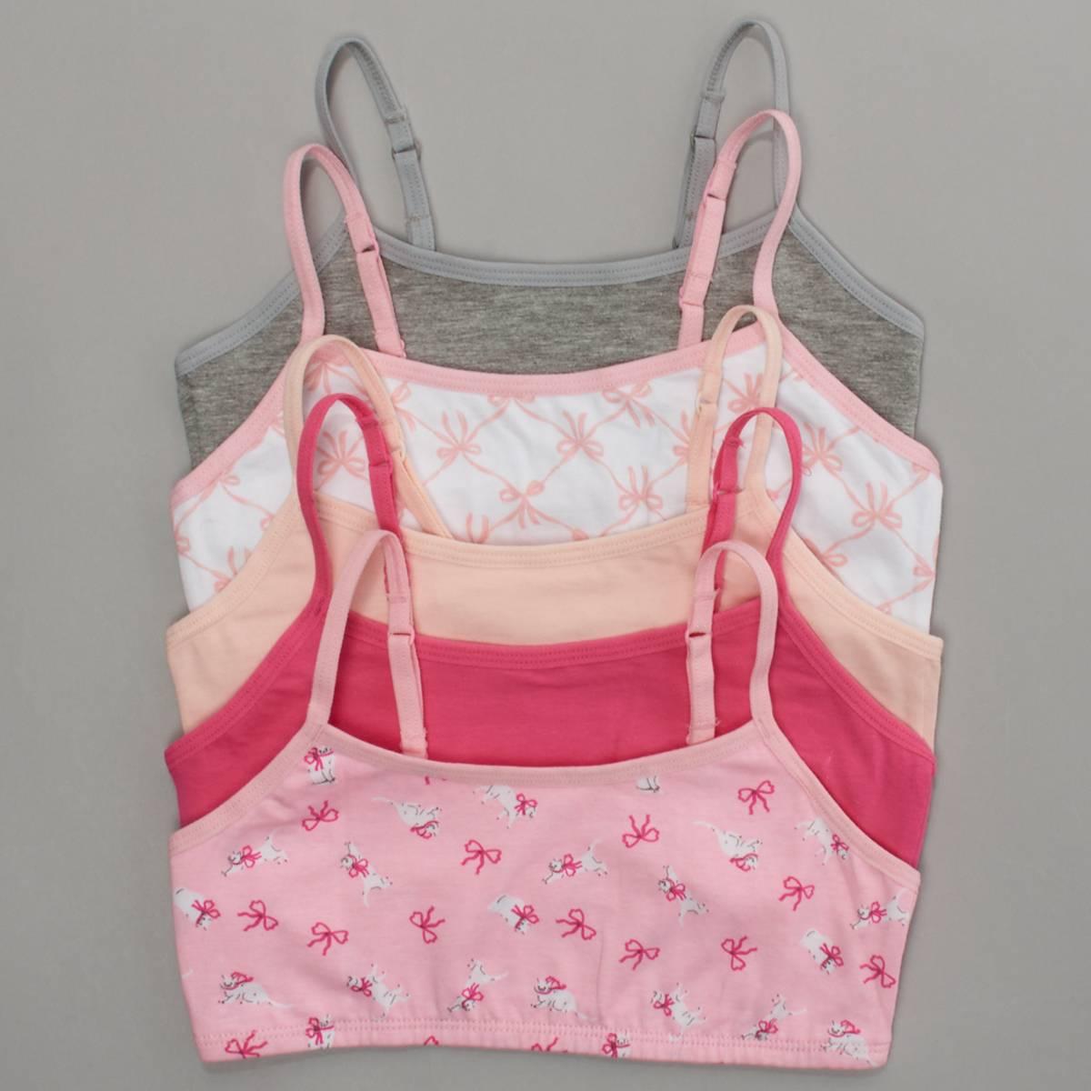 Girls (7-14) René Rofé® 5pk. Joelle Cats/Bows Bralettes