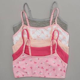 Girls (7-14) René Rofé® 5pk. Joelle Cats/Bows Bralettes