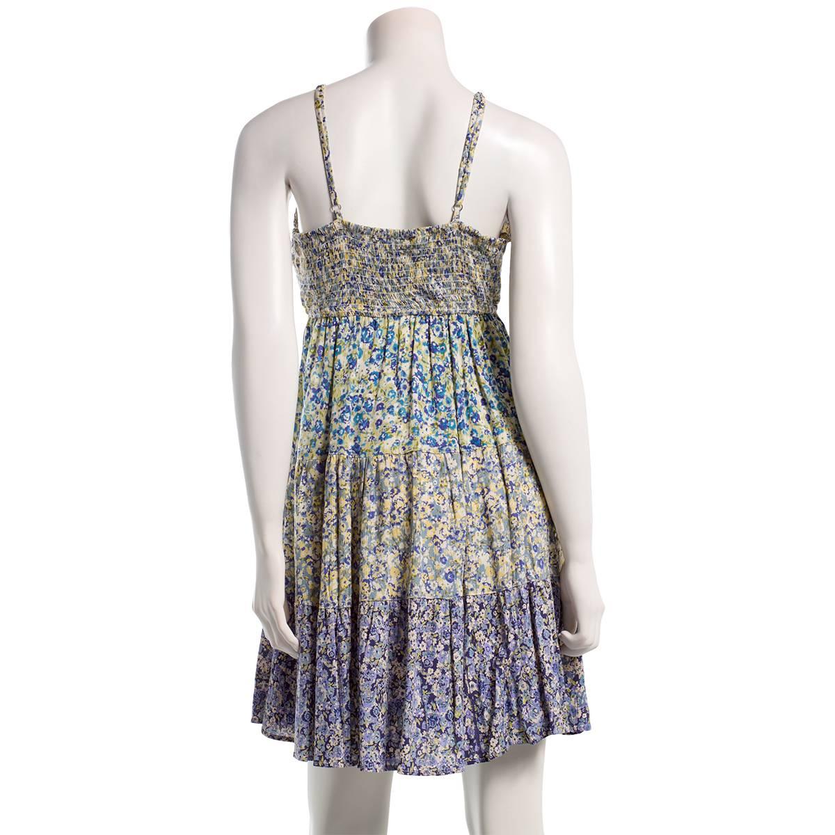 Juniors Angie Mix Floral Print Tie Waist Tier Slip Dress