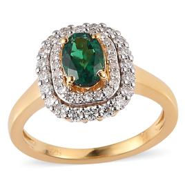 Nova Star(R) Created Emerald & Lab Grown Diamond Ring