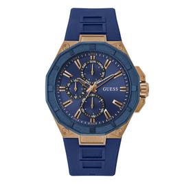Mens Guess Watches(R) Blue Rose Gold Tone Watch - GW0803G2