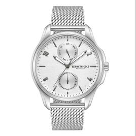 Mens Kenneth Cole(R) Silver Textured Dial Watch - KCWGK0015950