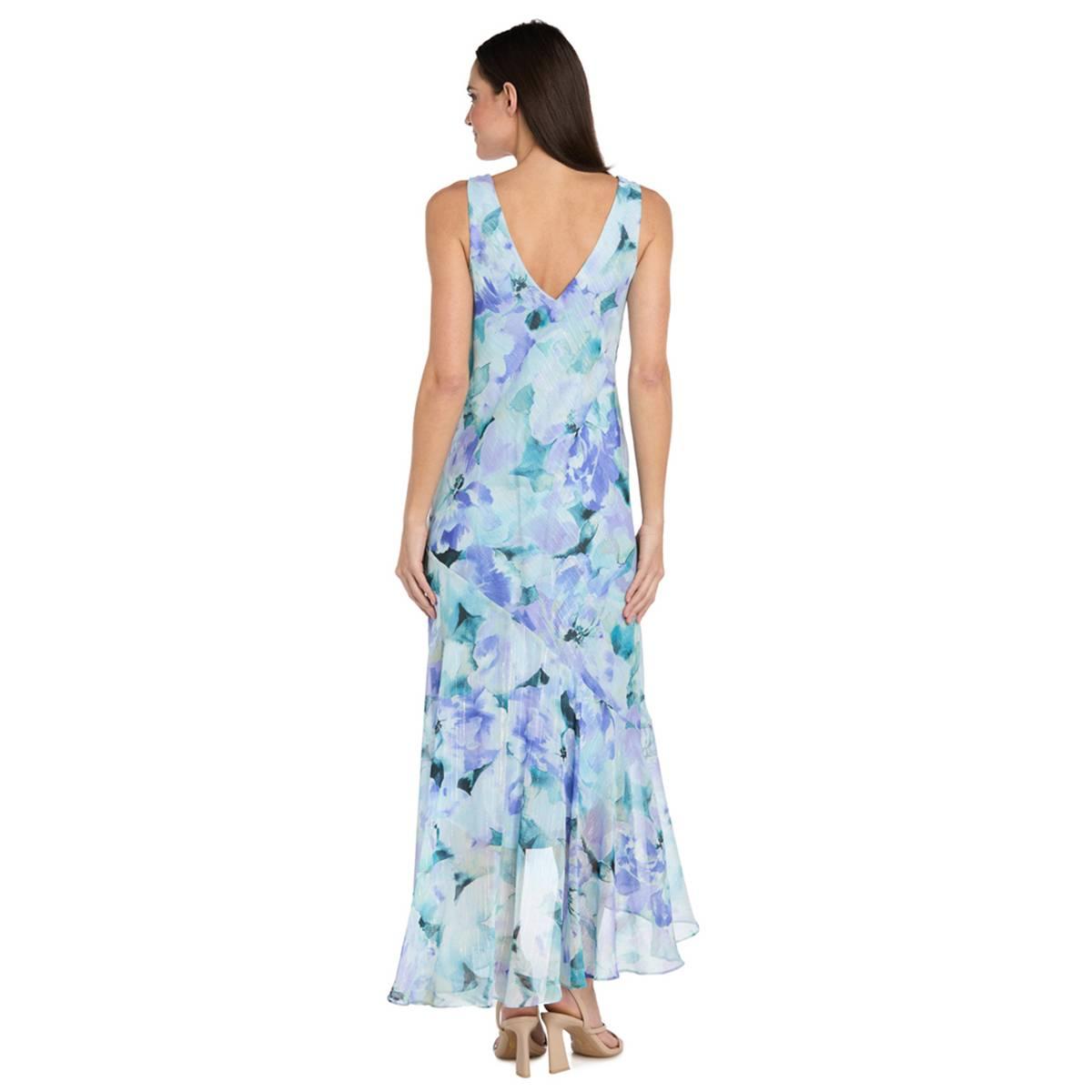 Womens R&M Richards 3/4 Sleeve Chiffon Floral Hi Low Jacket Dress